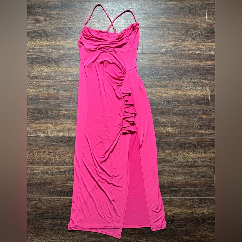 NWT Madison Grey Pink Maxi Dress 14